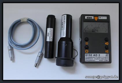 Automess 6150AD2 mitv(links) AD15 Hochdosisleistungssonde und AD17 (mitte) Alpha, Beta, Gammasonde