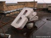 Dach eines Wohnblocks in Pripjat